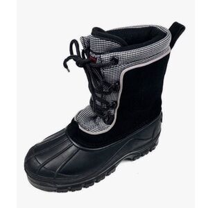 Coasters Kids Thermolite Black Suede Snow Boots Size 3